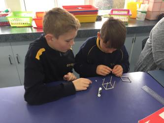 1 Bailey and Ty beginning to construct their cube
