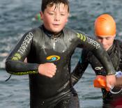 13. Ryan exiting the water after a 300m swim